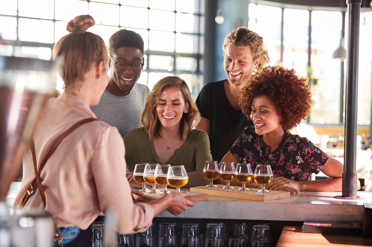 Group tasting beer