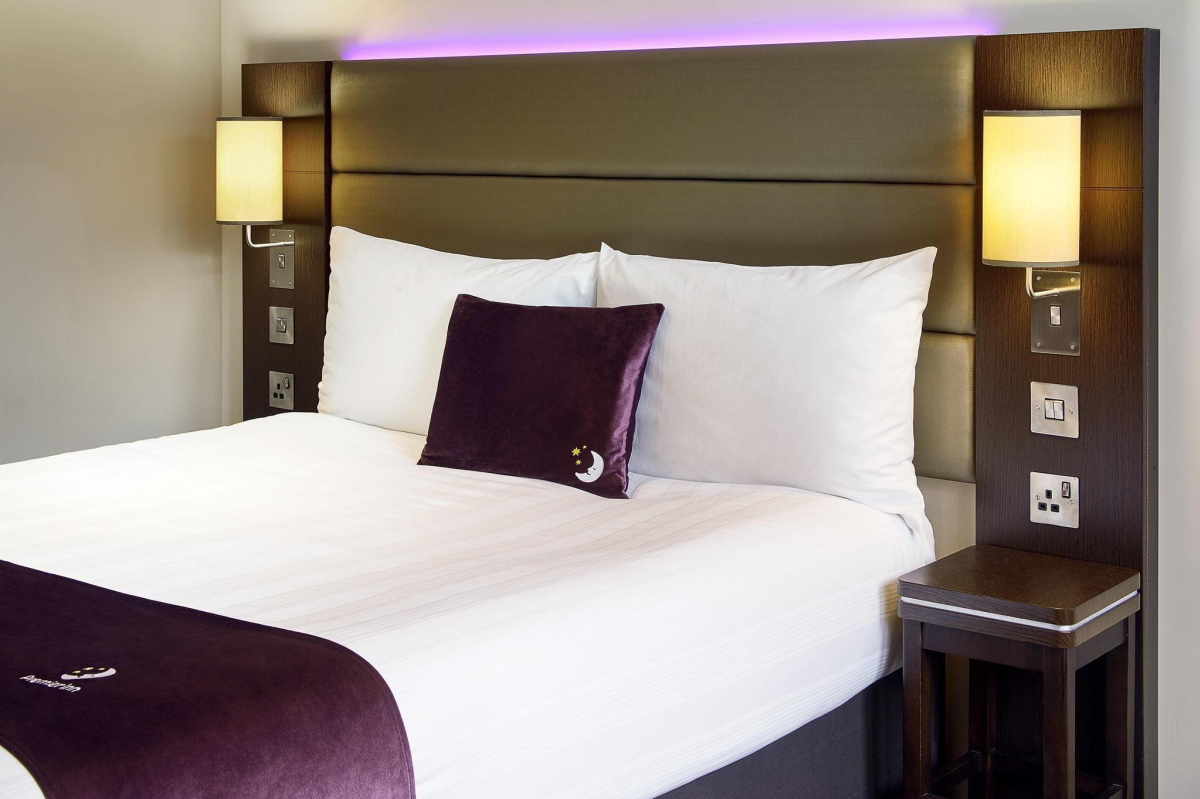 Bed at Premier Inn Southampton Central