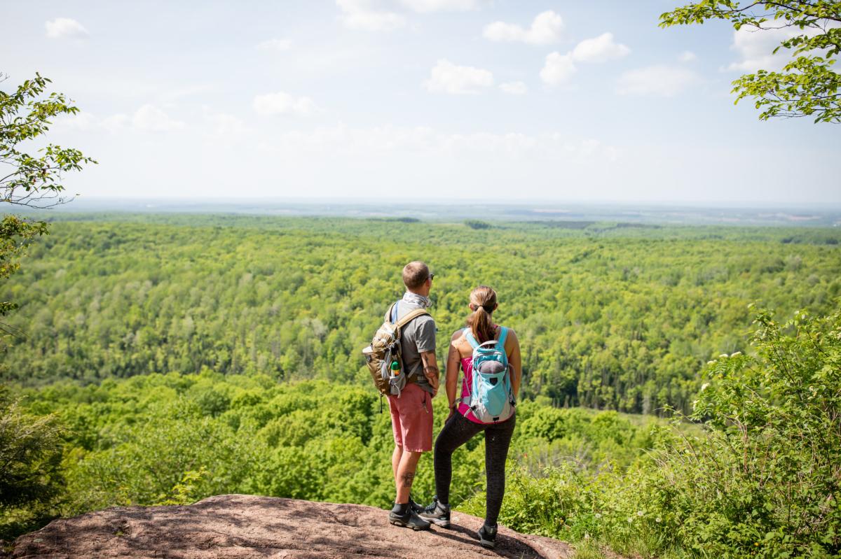 Couple Stopping at Overlook at Chequamegon-Nicolet National Forest in Marengo