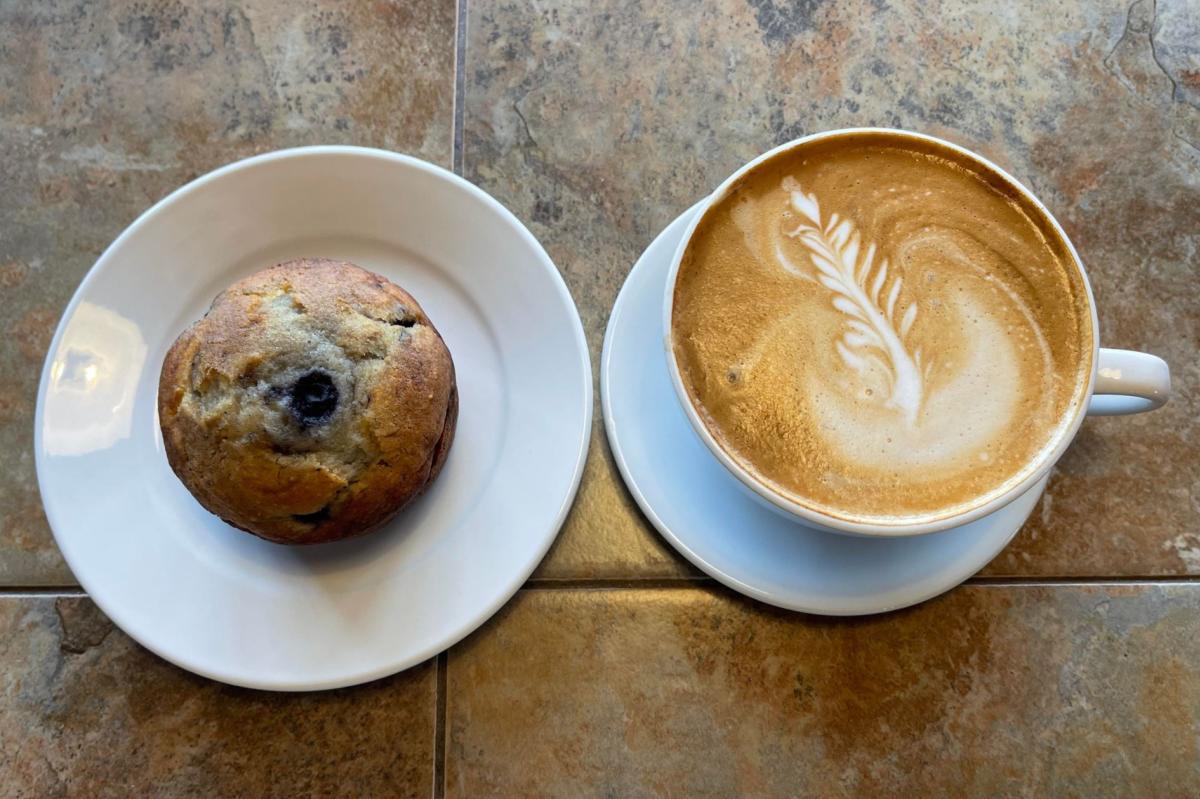 Maple Latte and Muffin from The Landmark Coffeehouse
