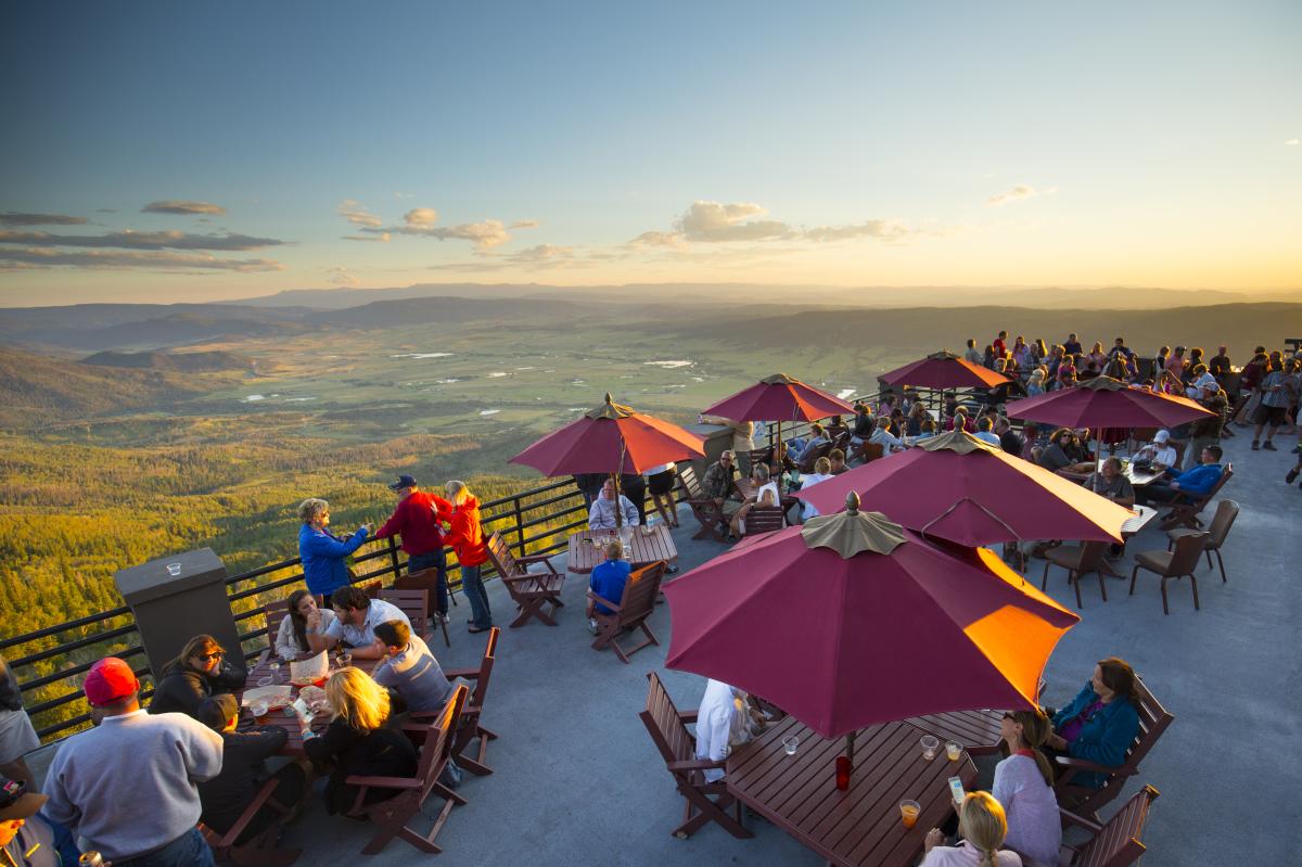 Sunset Happy Hour at the top of Steamboat Resort