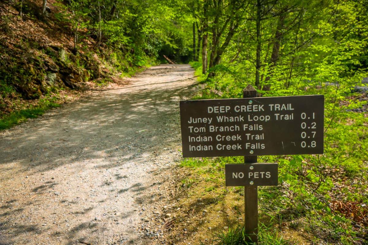 Deep Creek Trailhead Sign