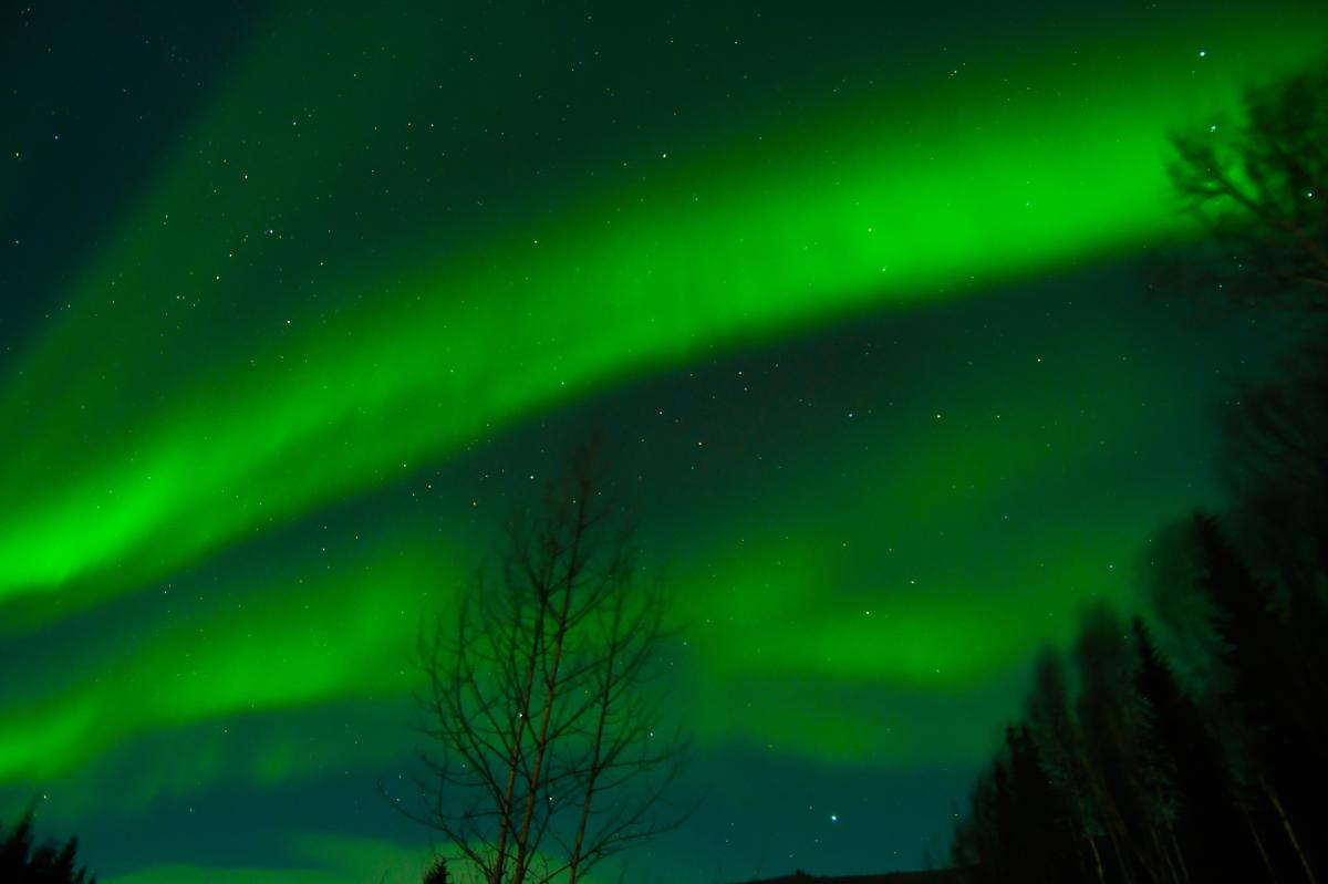 Northern Lights seen from Charlie Dome, Chena Hot Springs