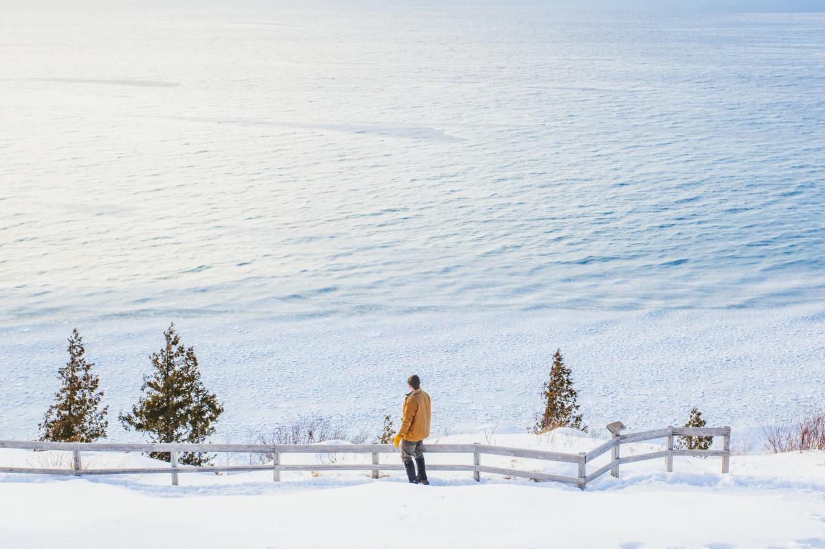 Winter at Empire Bluff Trail at the Sleeping Bear Dunes