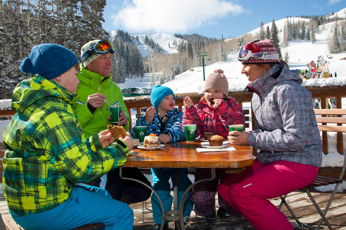 Family Eating at Deer Valley Ski Resort