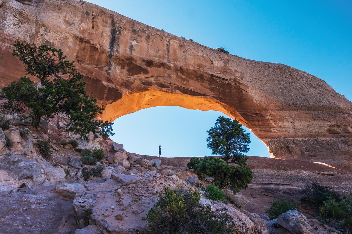 Wilson Arch, visible from Highway 191