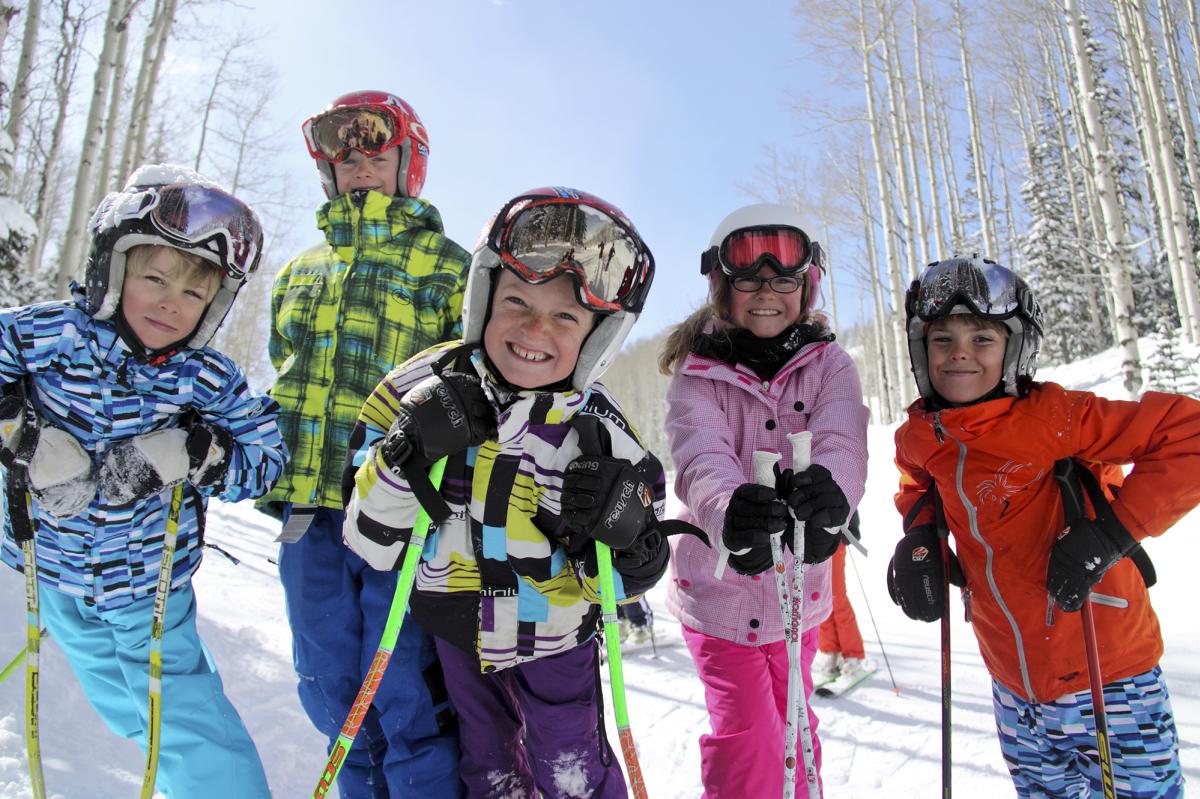 Family of skiers at Deer Valley Ski Resort in Park City
