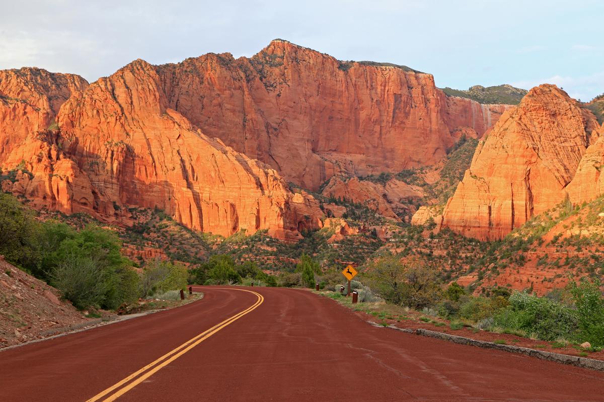 Road through Kolob Canyon in Zion National Park