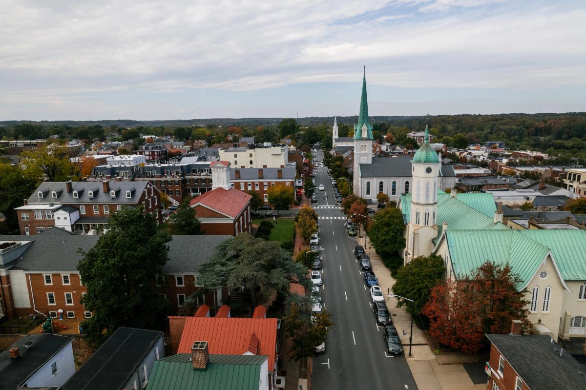 Aerial of Downtown Fredericksburg