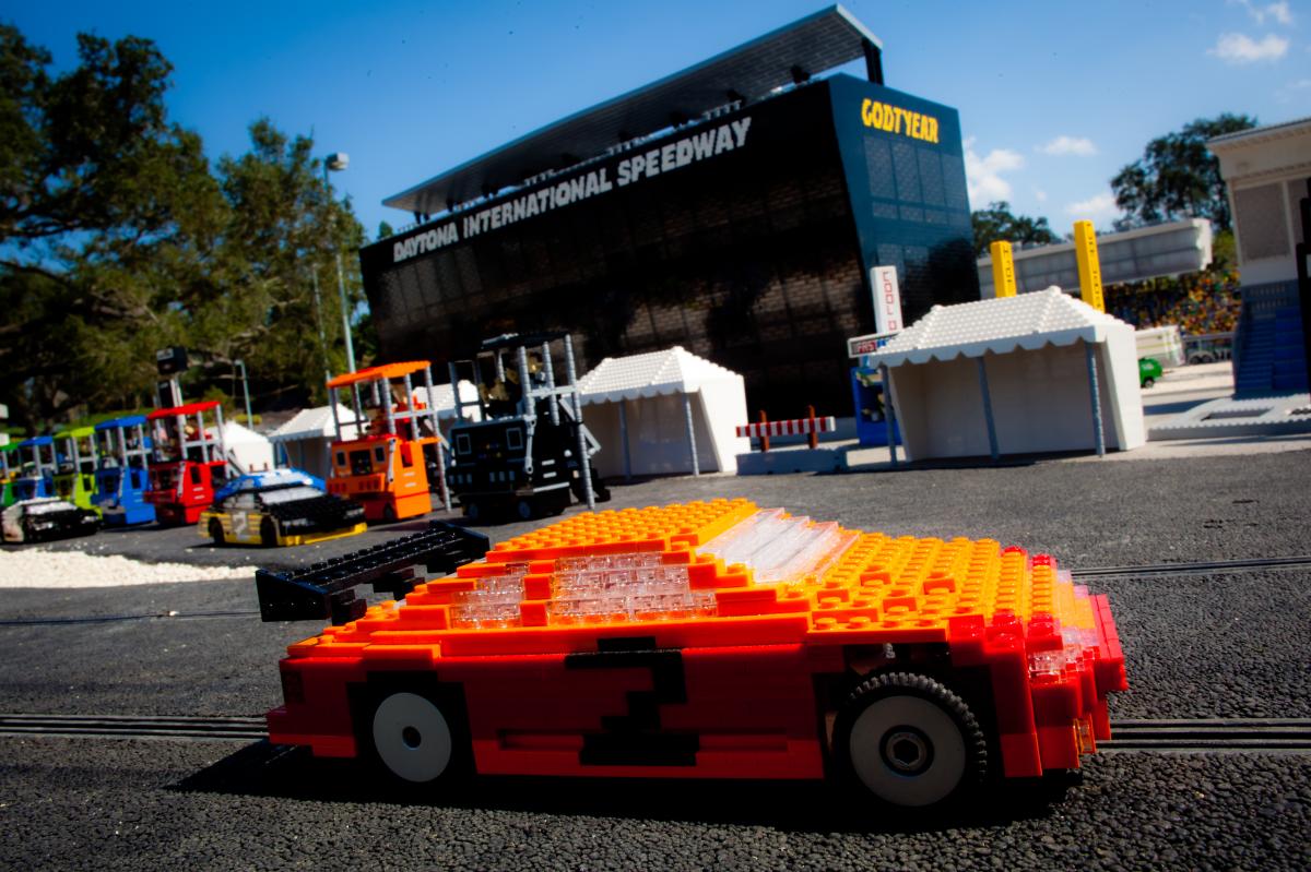 The LEGO version of Daytona International Speedway