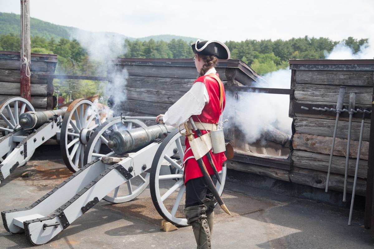 Cannon Shooting Reenactment at the Fort William Henry Museum