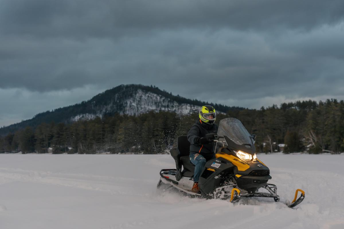 Snowmobiling on Loon Lake