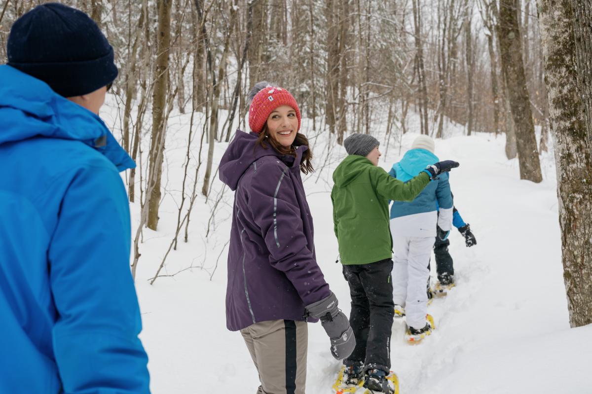 Family snowshoeing