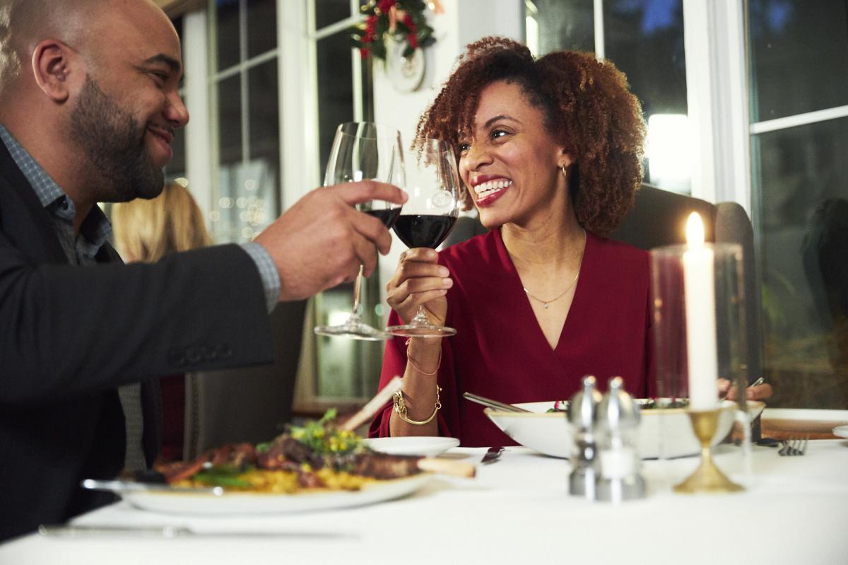 Christmas couple dinner