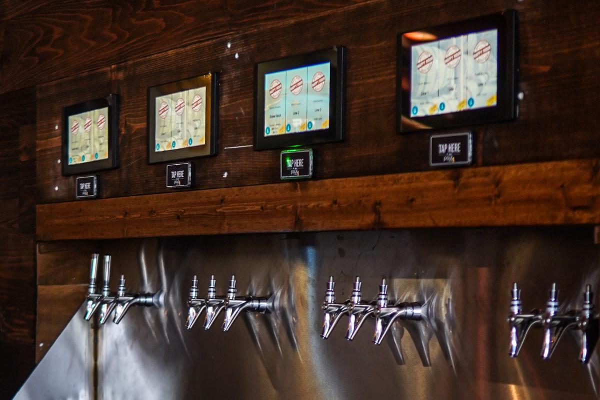 The beer wall at Lankford's features four touchscreen menus and a dozen or more spigots.