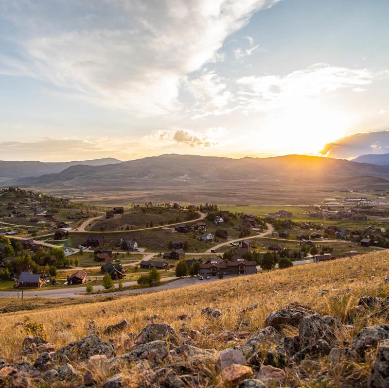 View overlooking Granby at sunset