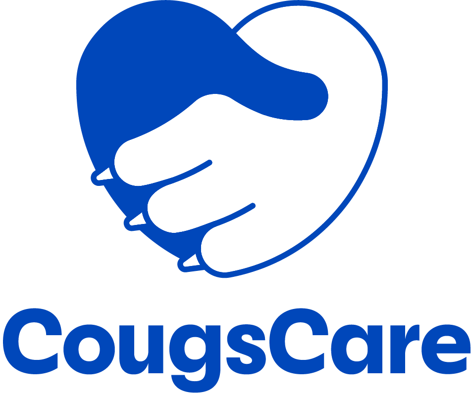CougsCare logo, canned food drive benefiting Community Action Services and Food Bank in Provo
