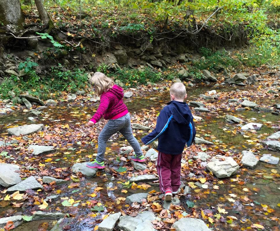 Kids playing in a creek at Cincinnati Nature Center (photo: Erin Woiteshek)