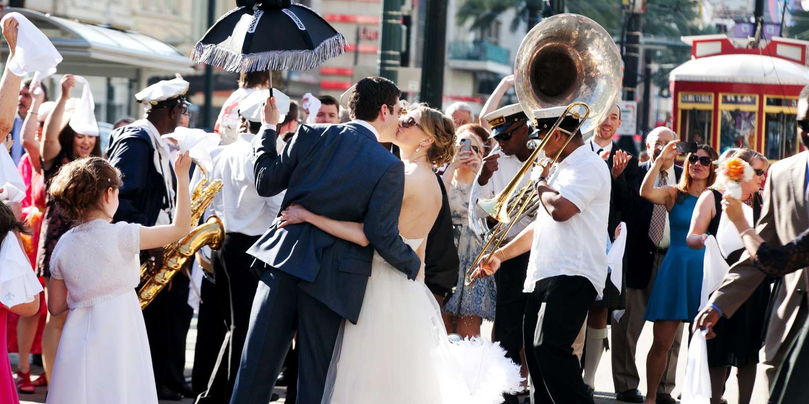 French Quarter bride and groom