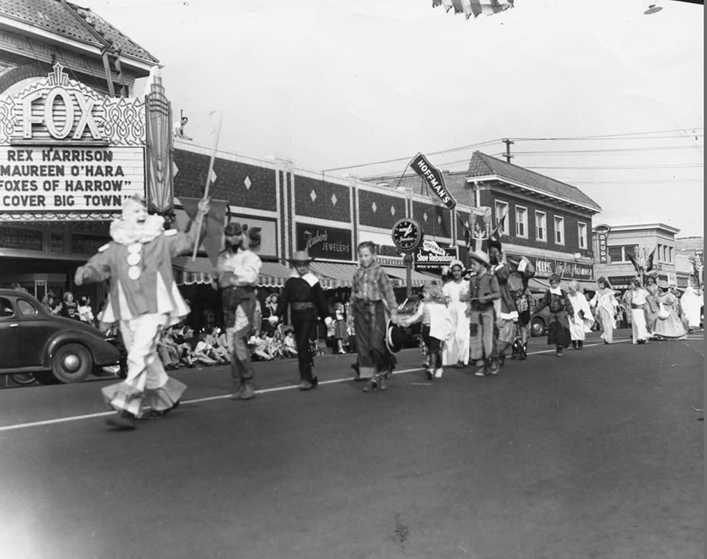 Historic Halloween Parade in 1947 on West Center Street, Anaheim