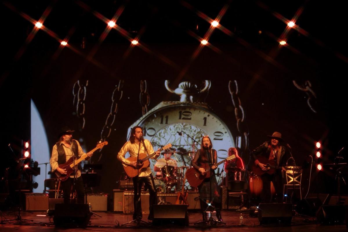 Bay Simpson and family performing on stage at the Muscle Shoals show at Princess Theatre
