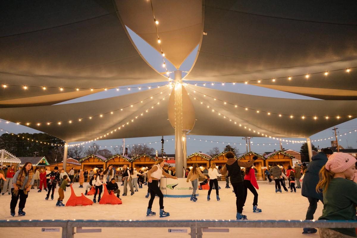 people ice skating at the Cullman Christkindlmarkt