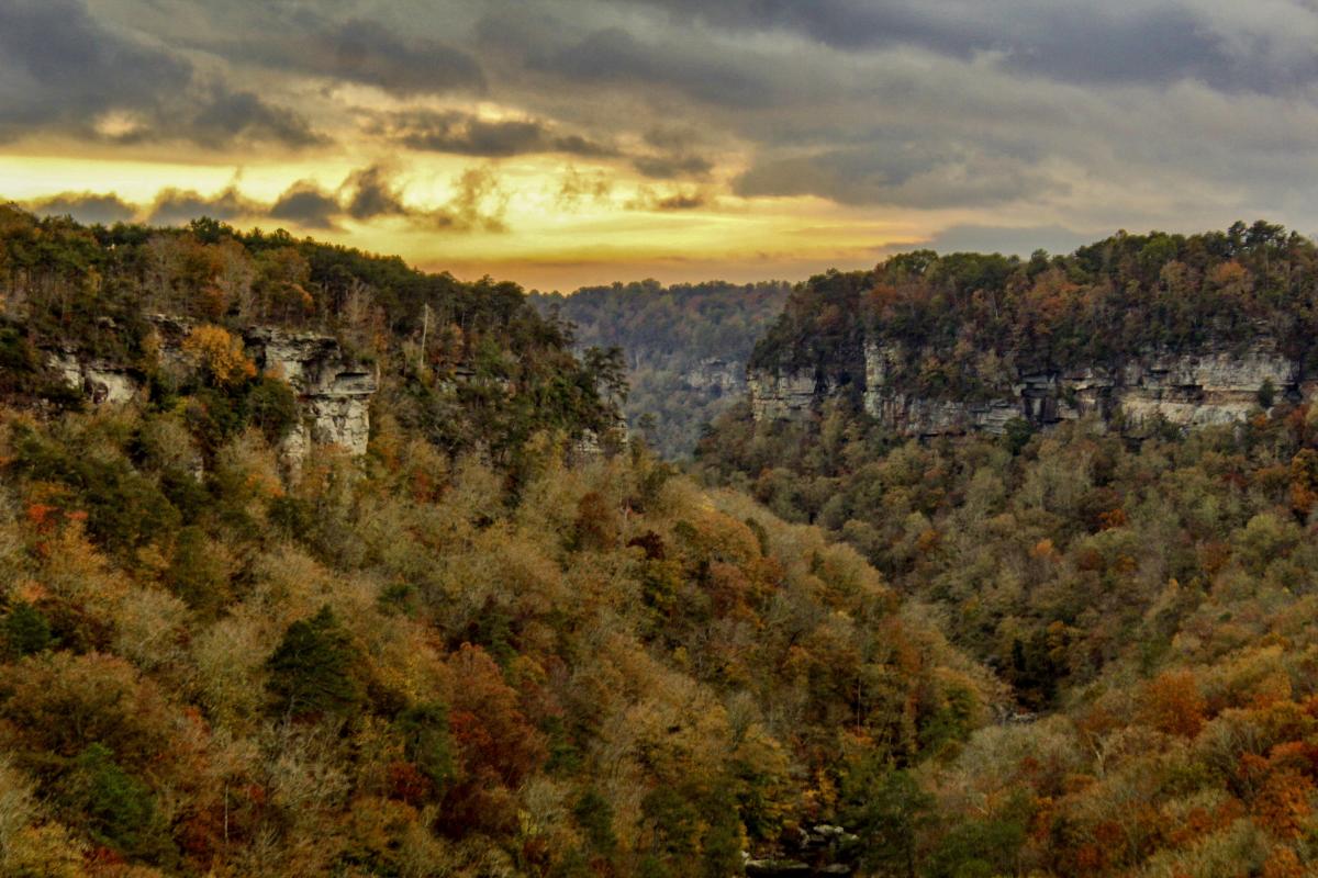 sunset at little river canyon national preserve