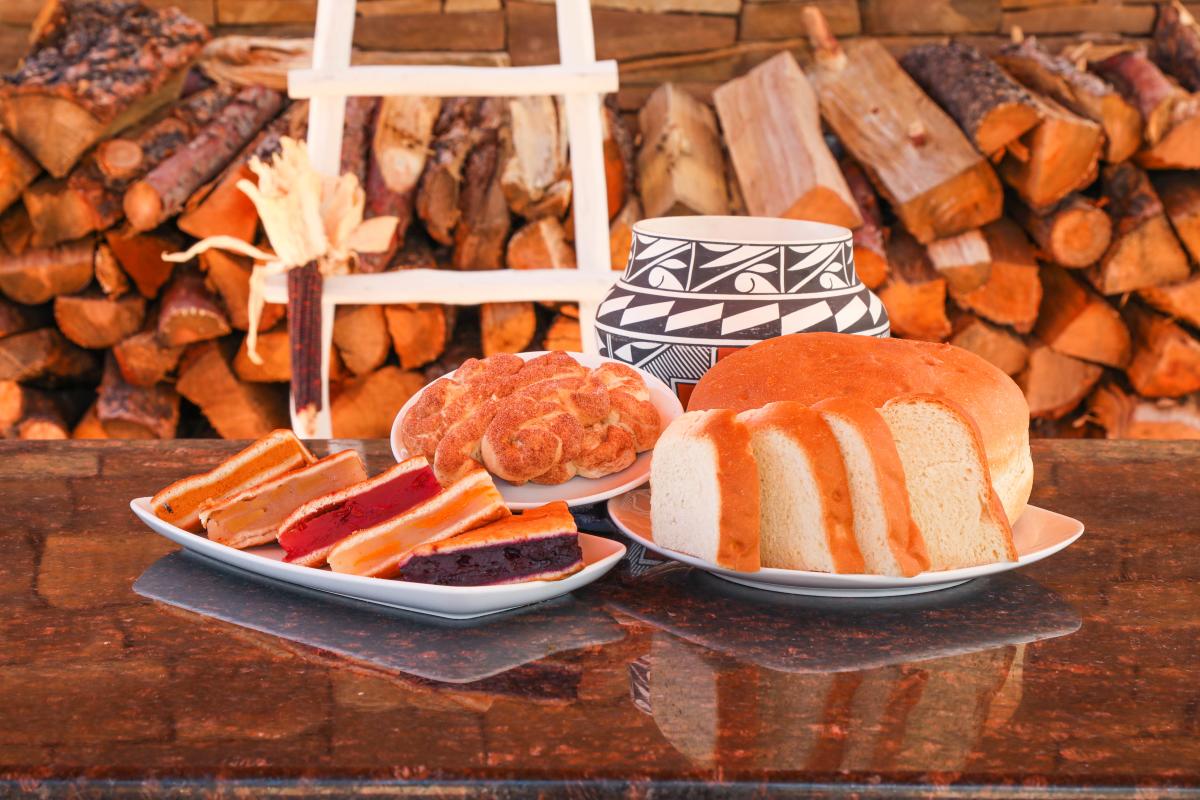 Different breads from the Indian Pueblo Kitchen