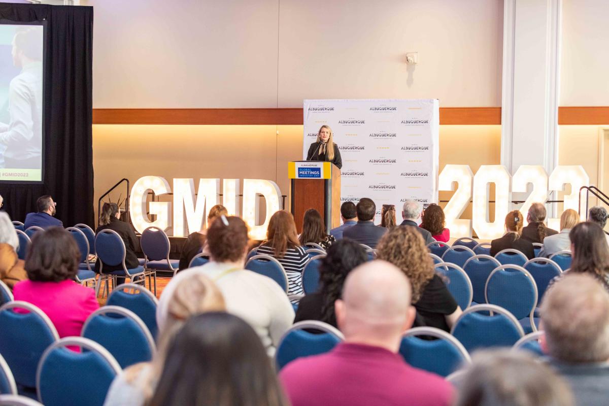 Visit Albuquerque President and CEO Tania Armenta speaks at the GMID 2023 event