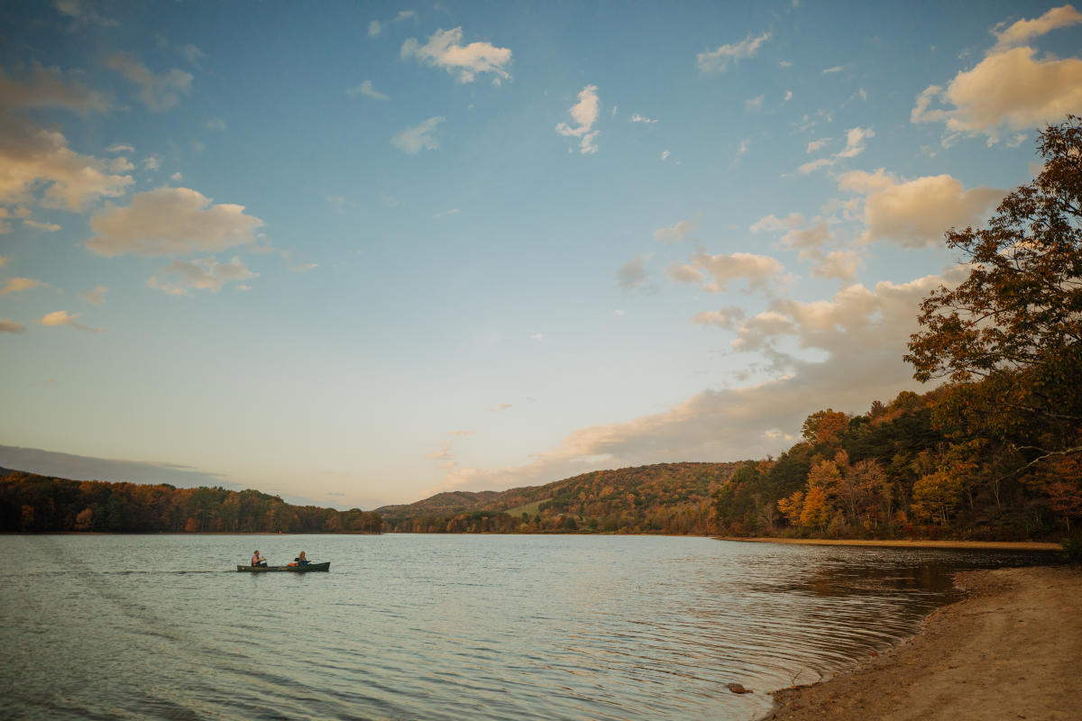 Canoe on Lake Habeeb - Fall - Rocky Gap State Park
