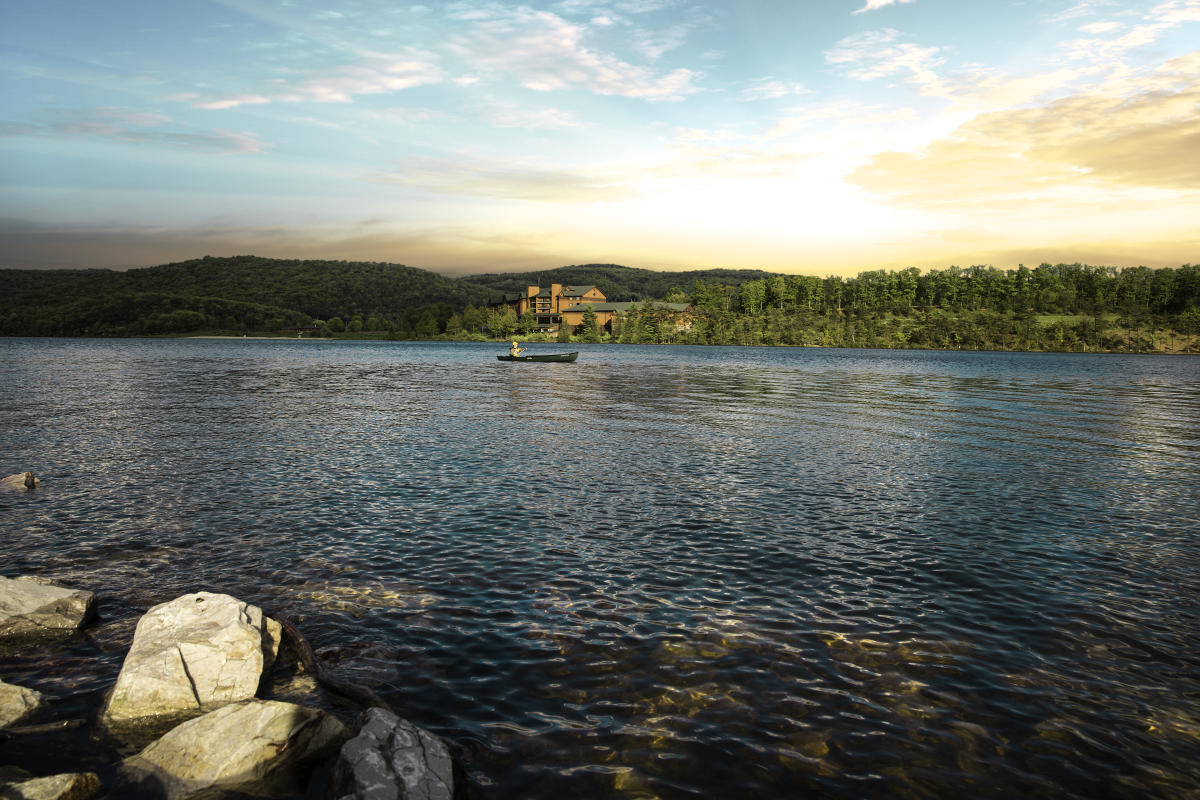 Canoe-on-Lake-Habeeb-Rocky-Gap-State-Park-Allegany-County-MD