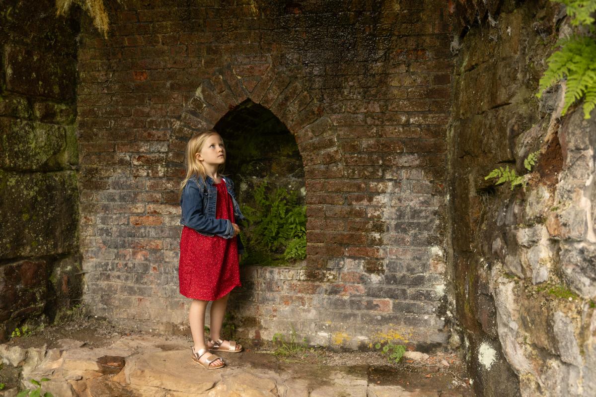 Girl exploring Iron Furnace - Lonaconing Maryland