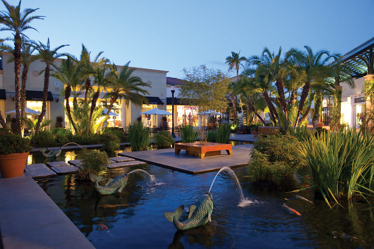 A favorite among locals- the peaceful koi pond at Fashion Island