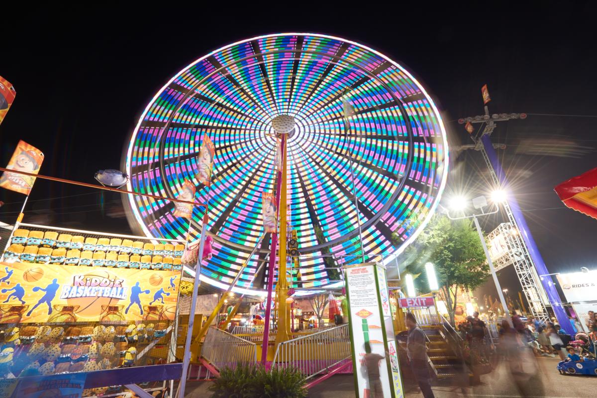 oc fair ferris wheel, rides and attractions