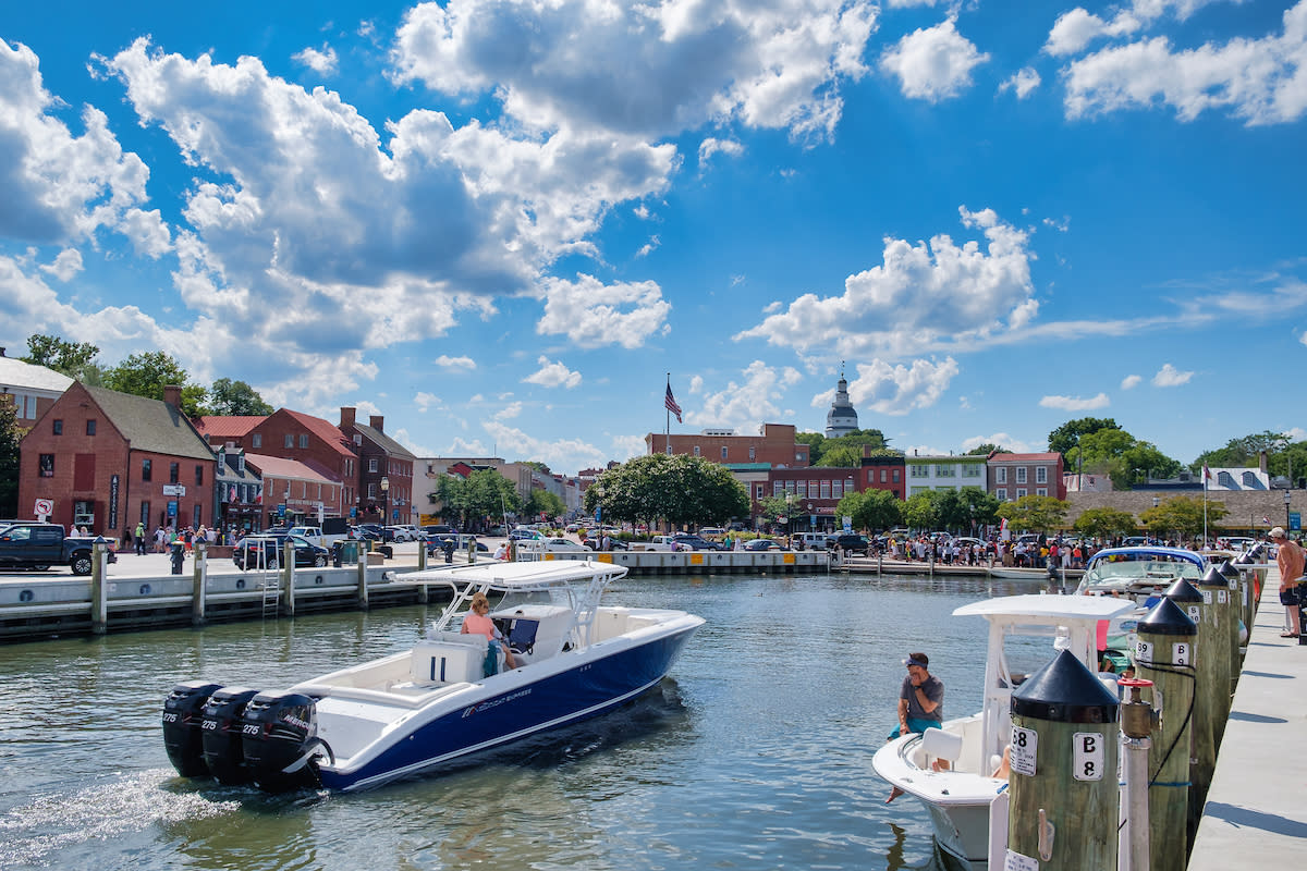 People and Boats at City Dock