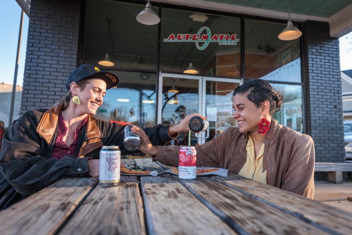 LGBTQ couple at Automatic Pizza