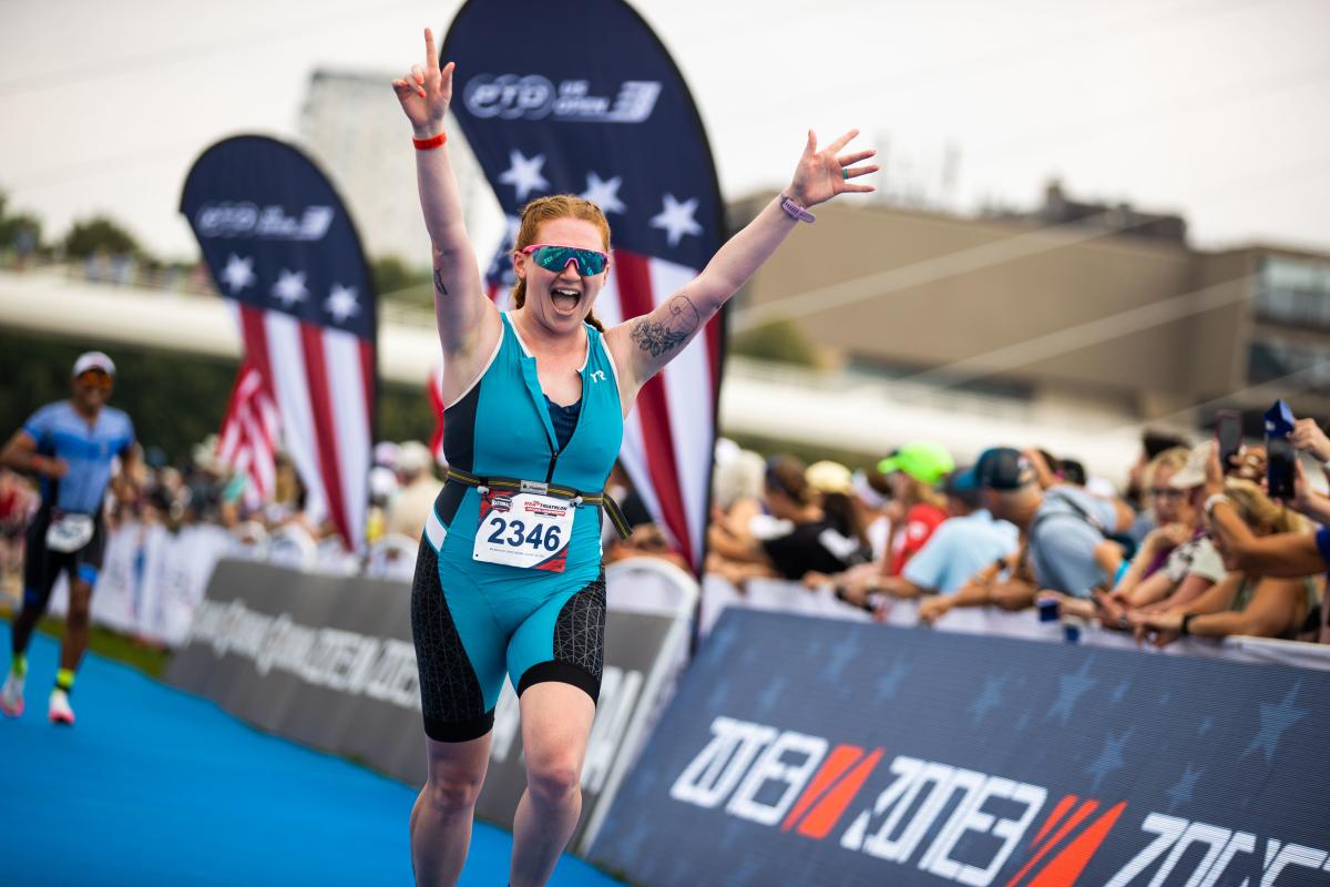 A Woman Running At The USA Triathlon National Championships