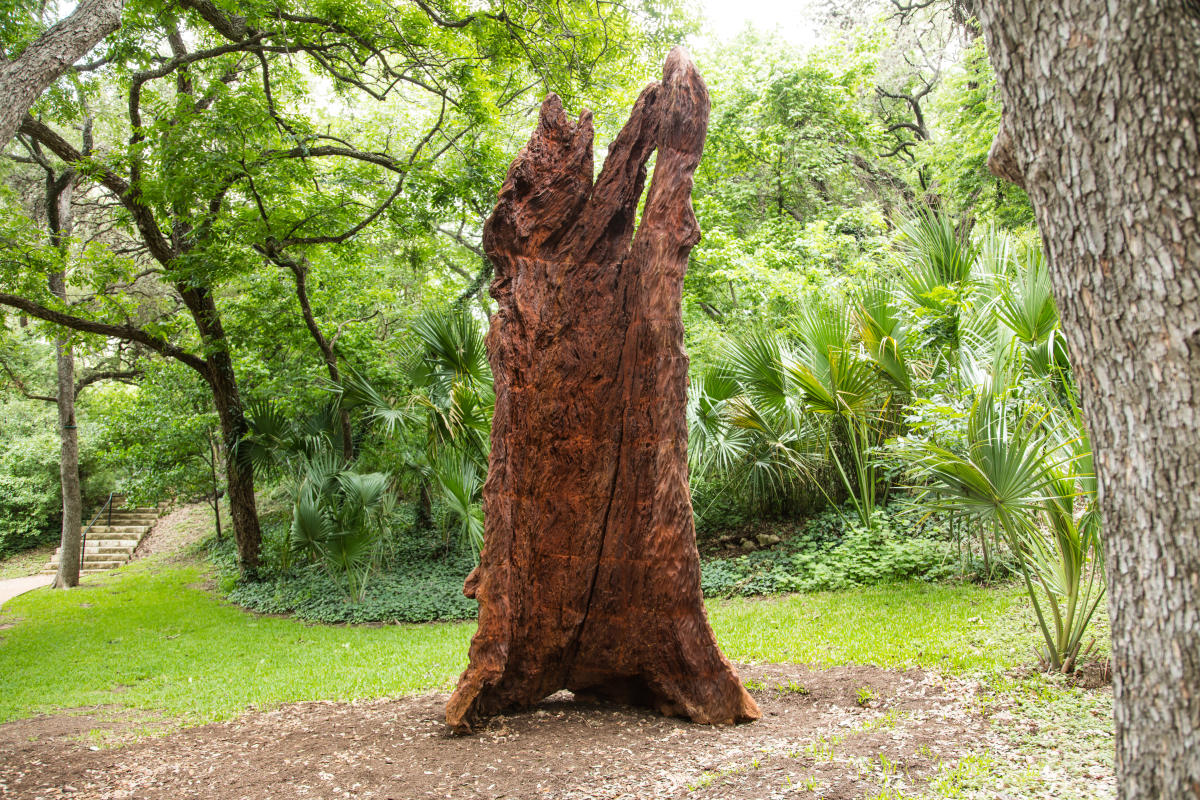 Iron Tree Trunk sculpture by Ai Weiwei at The Contemporary Austin Laguna Gloria