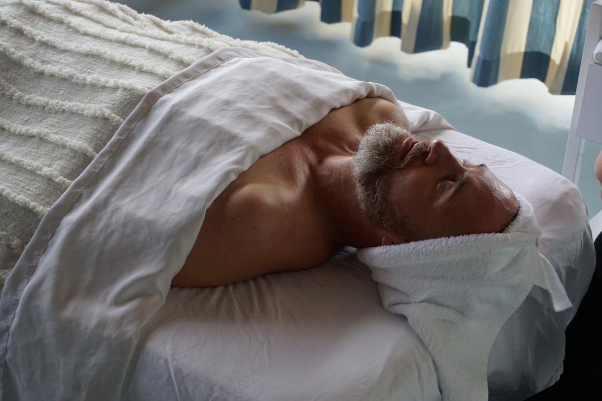 Image of a man getting a spa treatment at Lake Austin Spa Resort.