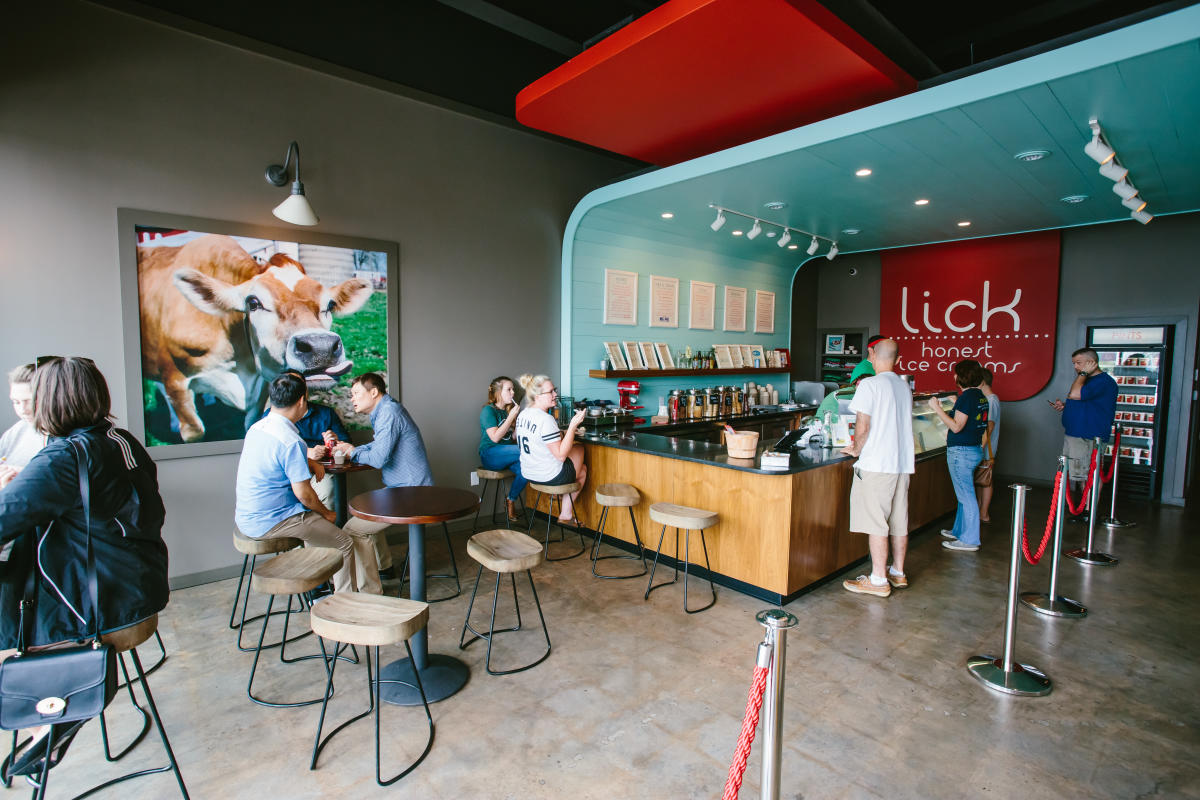 People in line at Lick Honest Ice Creams Burnet Location in Austin Texas