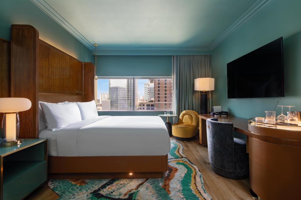 Image of a newly renovated guest room at the W Austin hotel.