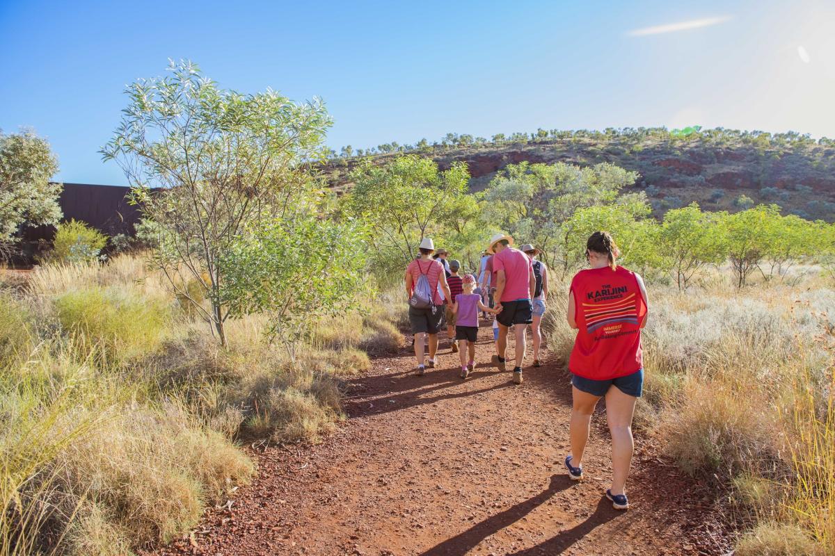 A group on a Hiking Tour at the Karijini Experience