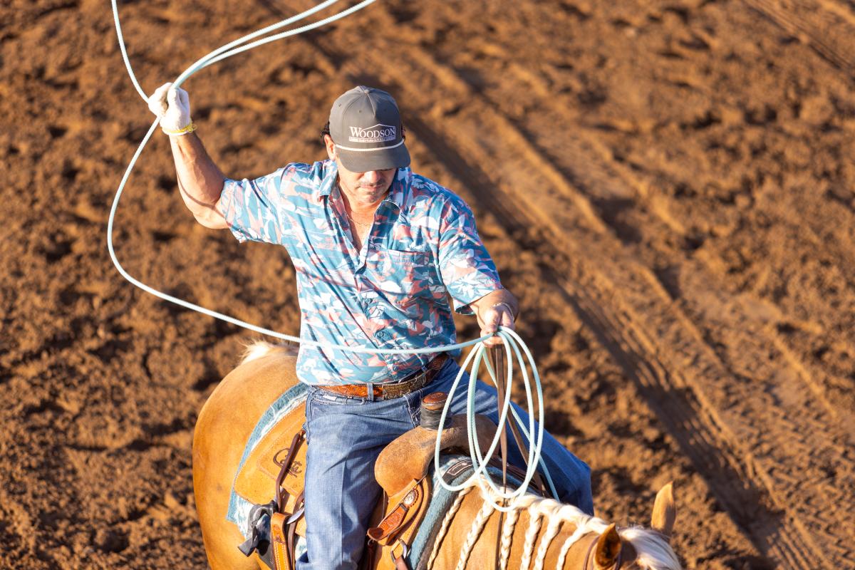 Cowboy roping at Bastrop homecoming and rodeo