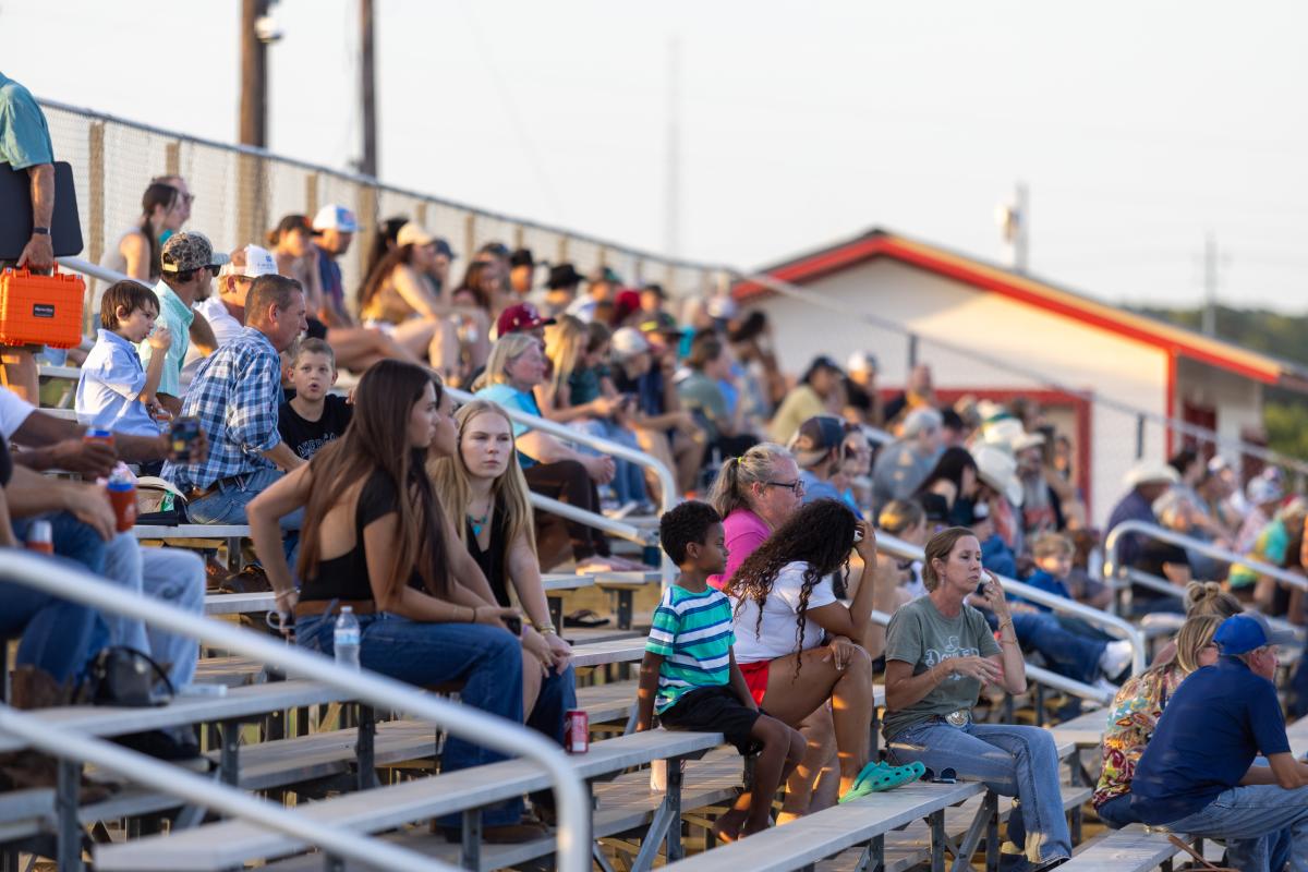 Crowd in stands at Bastrop Homecoming and Rodeo