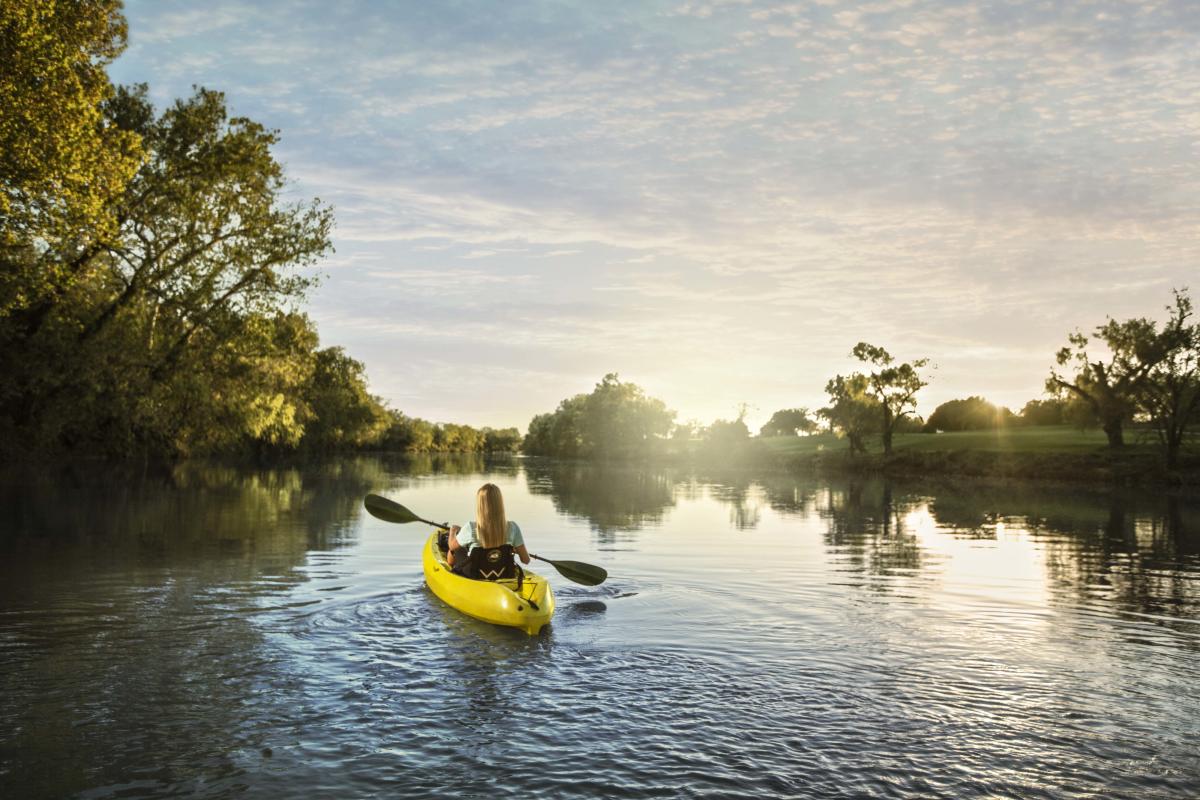 Kayaking on the Colorado River Bastrop Texas