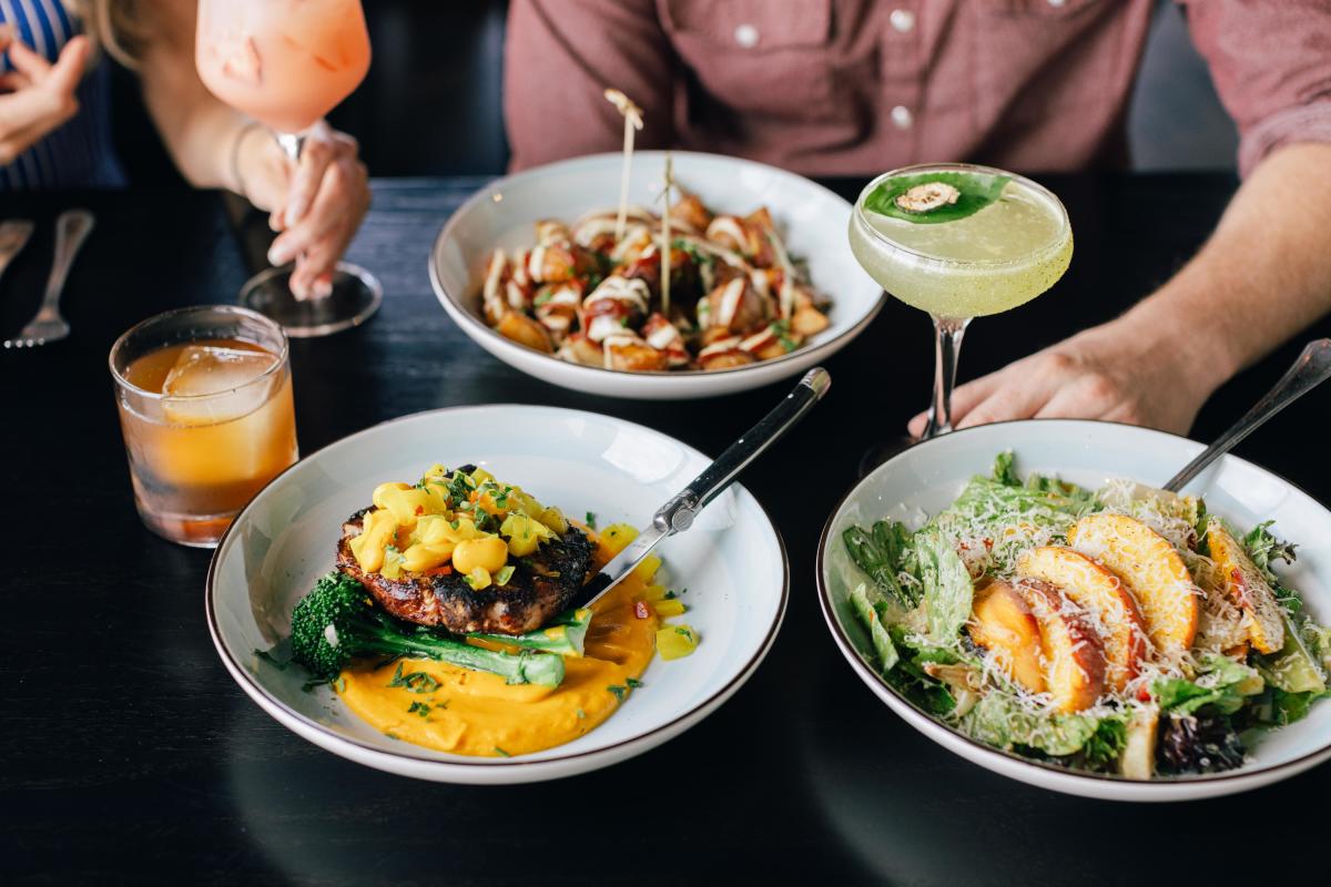 A meal of various dishes at The Bistro in Bowling Green, Ky.