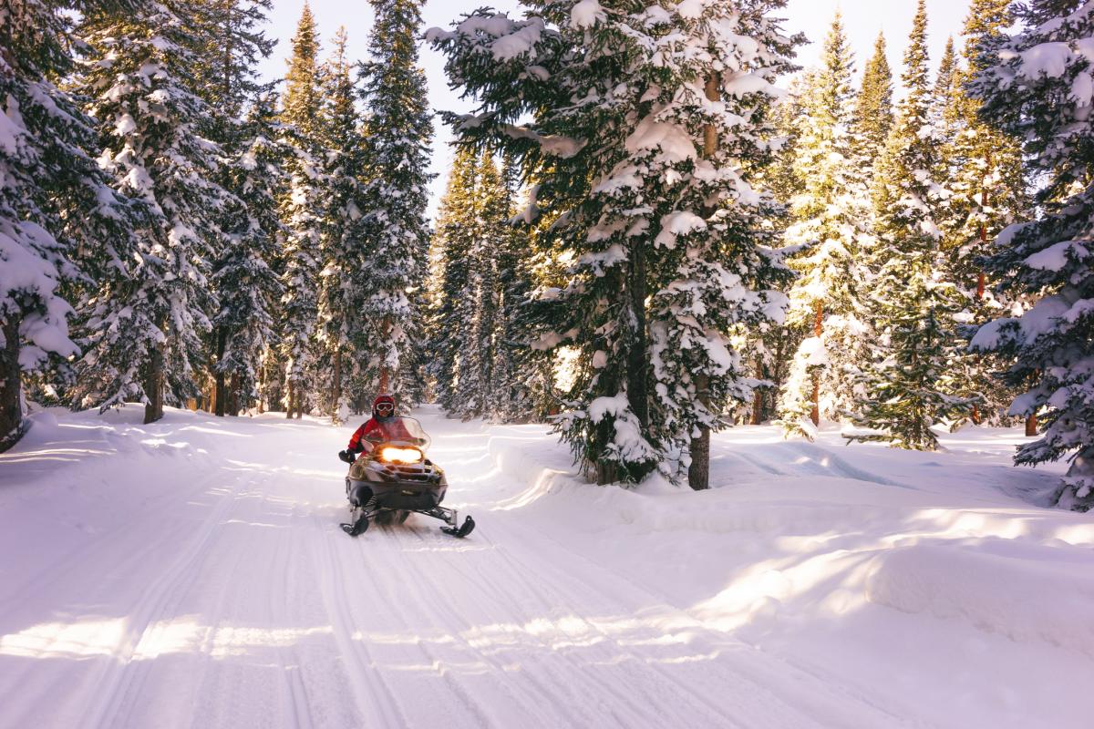 Snowmobiling in Big Sky