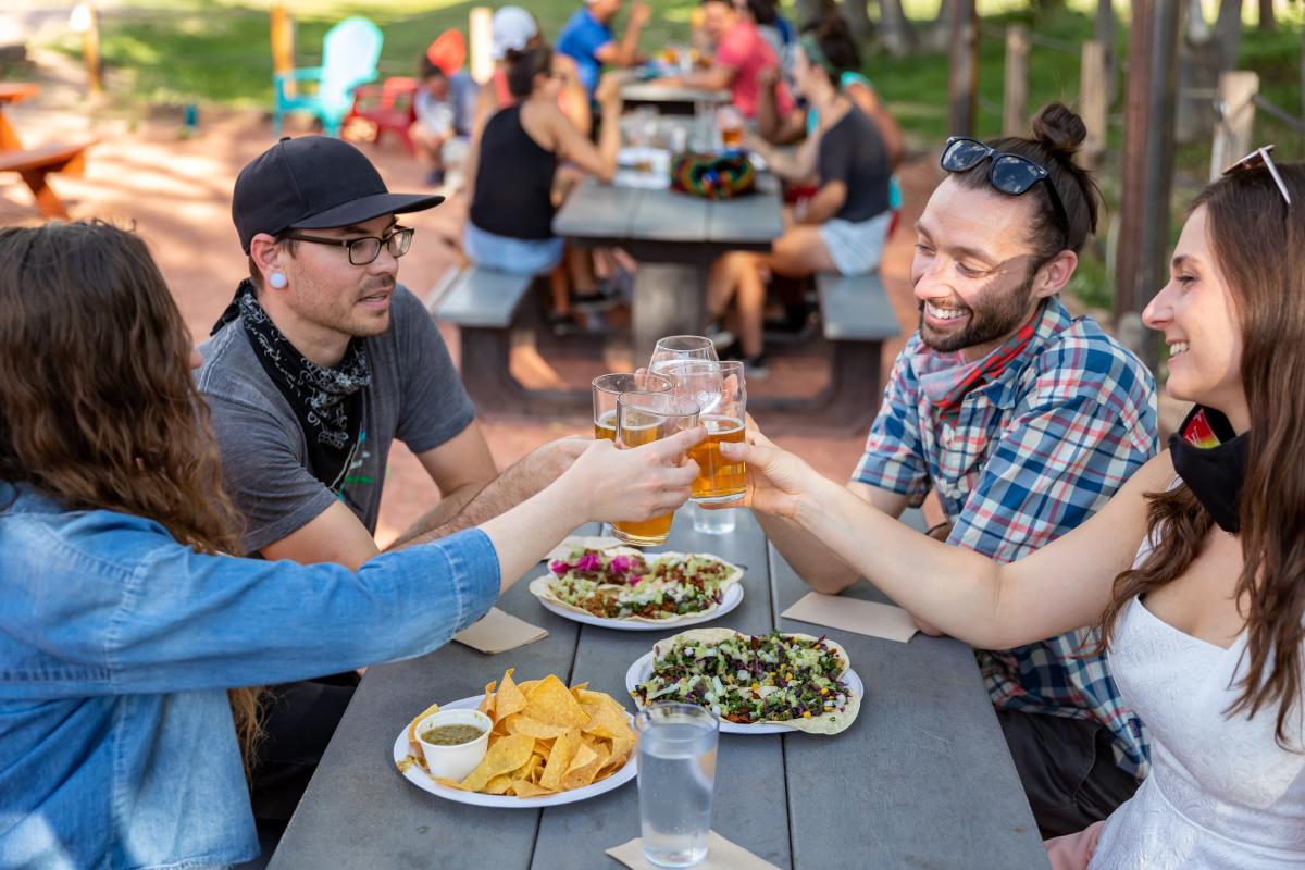 Dining at Sanitas Brewery in Boulder