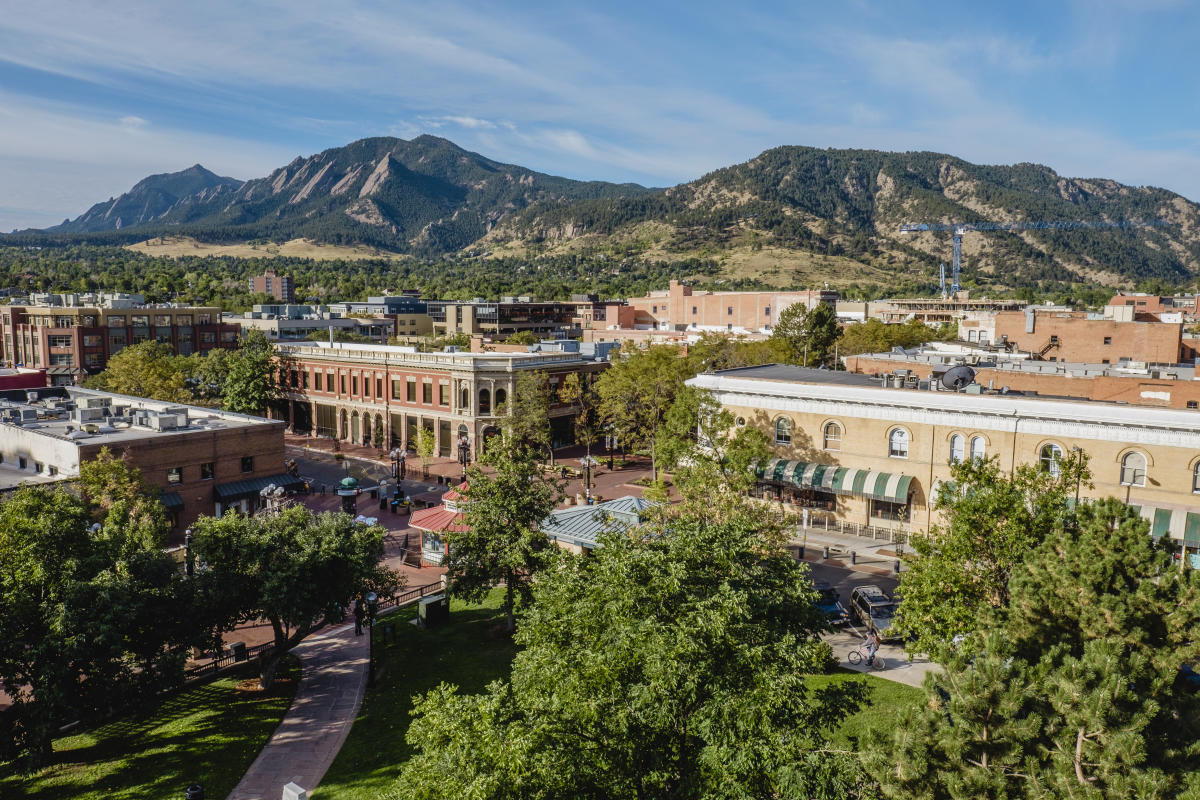 Aerial view of Downtown Boulder