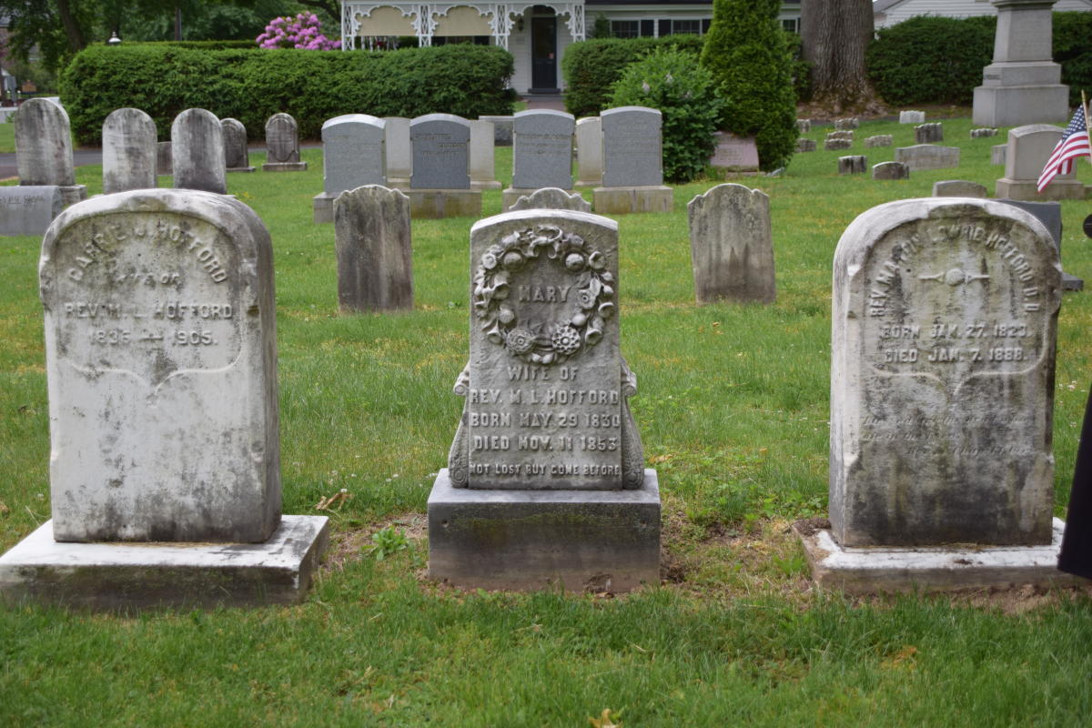 Three Tombstones in Cemetery